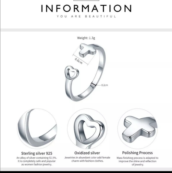 Sterling Silver Cross Ring - Picture 3 of 3